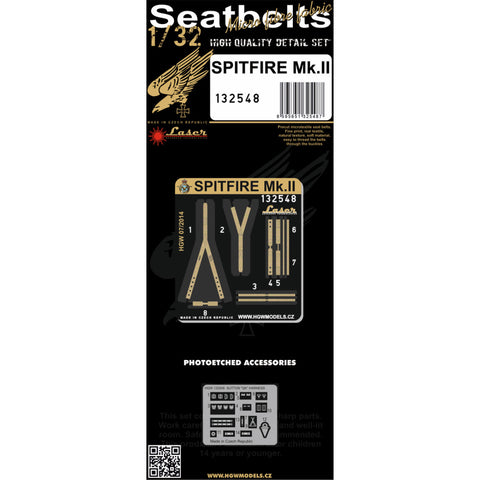 HGW Models 132548 1/32 Spitfire Mk.II / Sutton "QS" Harness pre-cut (laser) | Revell