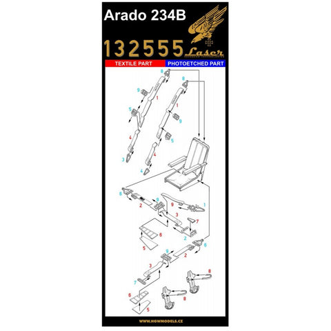 HGW Models 132555 1/32 Arado Ar 234B pre-cut (laser) | Fly