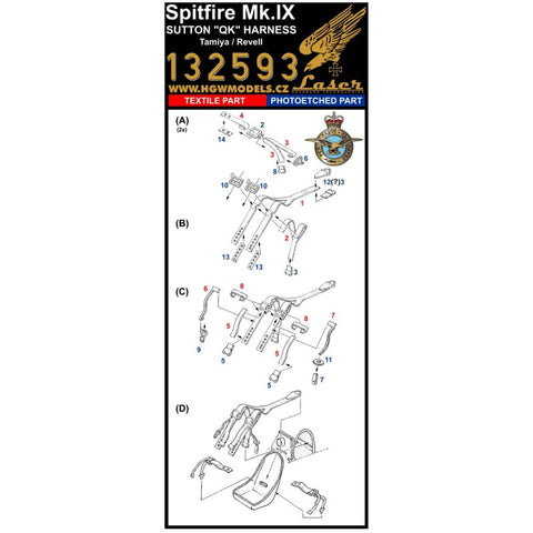 HGW Models 132593 1/32 Spitfire Mk.IX pre-cut (laser) | Tamiya, Revell