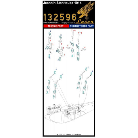 HGW Models 132596 1/32 Jeannin Stahltaube pre-cut (laser)