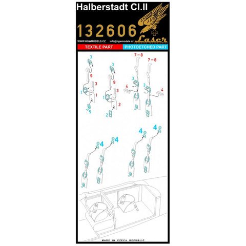 HGW Models 132606 1/32 Halberstadt CI.II pre-cut (laser)