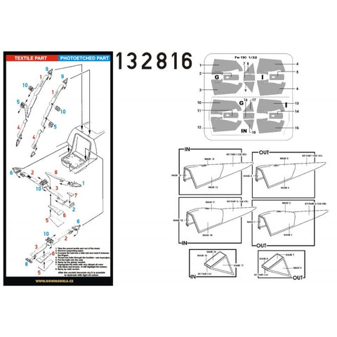 HGW Models 132816 1/32 Focke-Wulf Fw 190F-8 BASIC LINE: seatbelts + masks | Revell