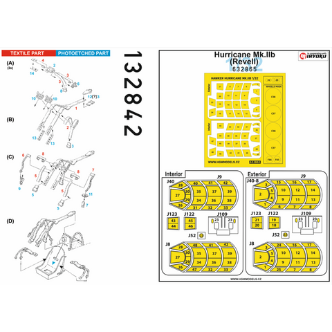 HGW Models 132842 1/32 HAWKER HURRICANE MK.IIB BASIC LINE: seatbelts + masks | Revell