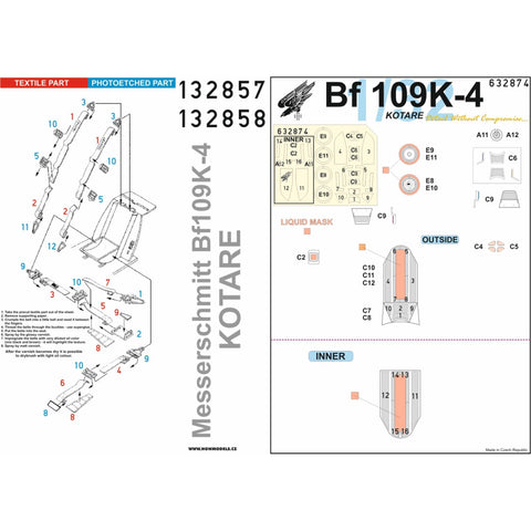 HGW 132857 1/32 Bf109K-4 (ORLON SEATBELTS)
