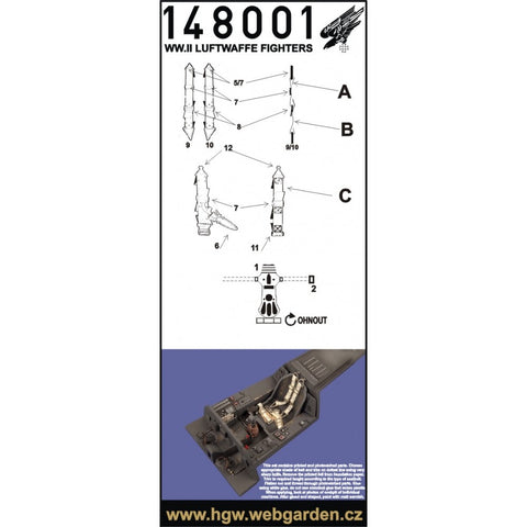 HGW Models 148001 1/48 Luftwaffe Fighters 2 sets | WWII era