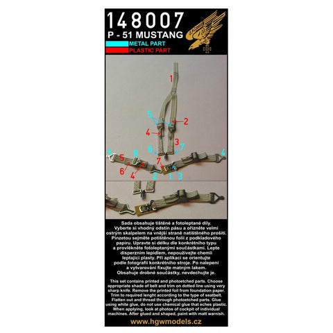 HGW Models 148007 1/48 P-51 Mustang                                       2 sets | Hasegawa, Tamiya