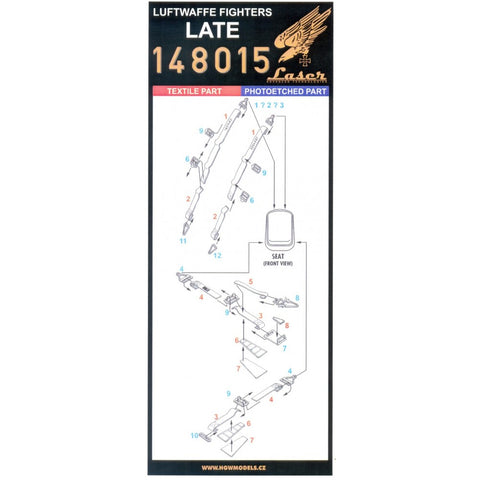 HGW Models 148015 1/48 Luftwaffe Fighters - Late pre-cut (laser) | WWII era