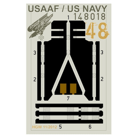 HGW Models 148018 1/48 U.S. Fighters pre-cut (laser) | WWII era