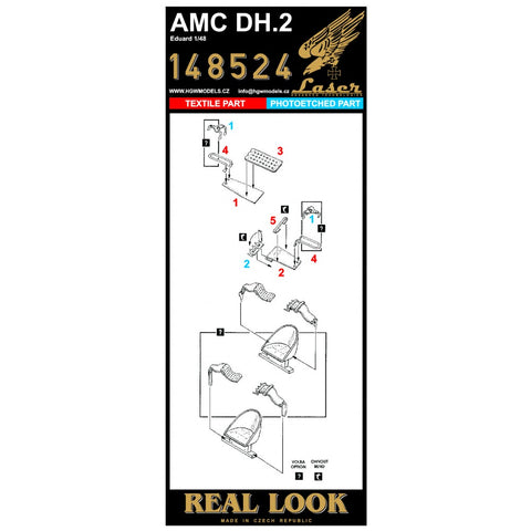 HGW Models 148524 1/48 AMC DH.2 pre-cut (laser) | Eduard