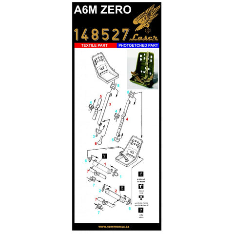 HGW Models 148527 1/48 Mitsubishi A6M Zero pre-cut (laser) | Hasegawa, Pegasus, Tamiya