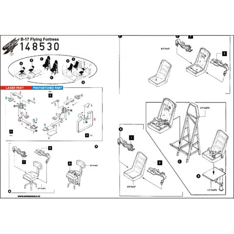 HGW Models 148530 1/48 B-17 Flying Fortress pre-cut (laser)