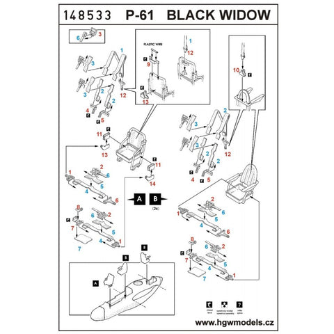HGW Models 148533 1/48 P-61 Black Widow pre-cut (laser) | GreatWall, Monogr., Revell