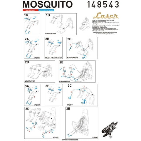 HGW Models 148543 1/48 Mosquito pre-cut (laser)