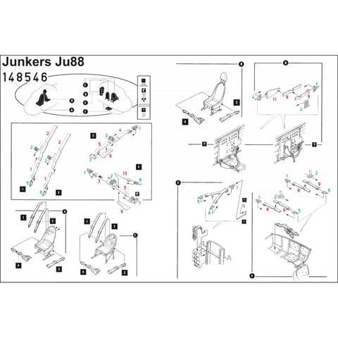 HGW Models 148546 1/48 Junkers Ju 88 pre-cut (laser)