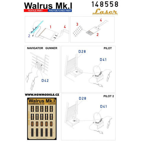 HGW Models 148558 1/48 Walrus Mk.I pre-cut (laser)