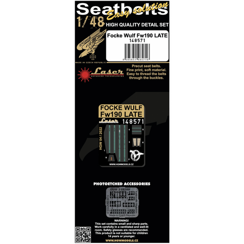 HGW Models 148571 1/48 Focke Wulf Fw190 Late pre-cut (laser)