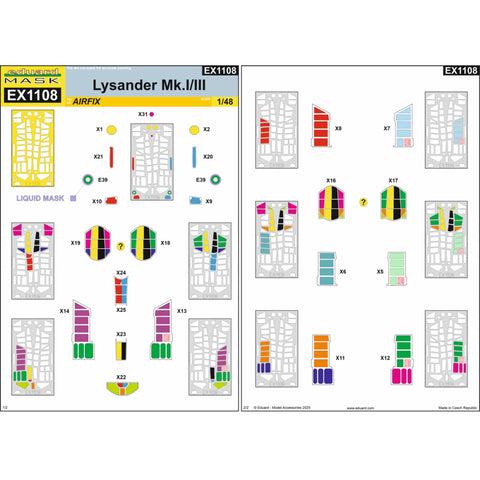 HGW Models 148827 1/48 Lysander BASIC LINE: seatbelts + masks | Airfix