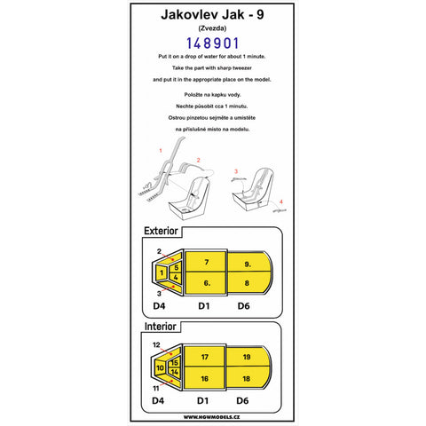 HGW Models 148901 1/48 Jakovlev Jak-9 BASIC LINE: SIMPLY BELTS + MASKS | Zvezda