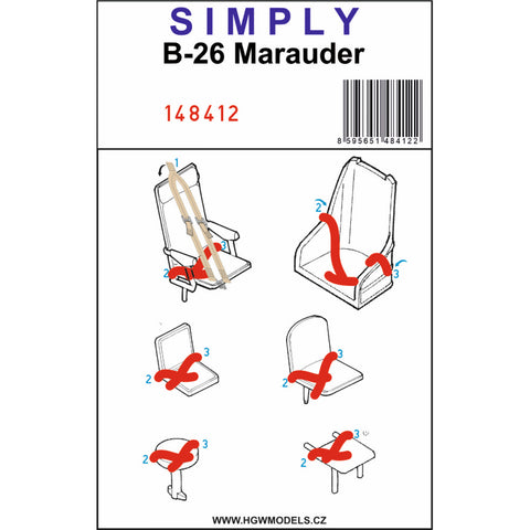 HGW Models 148902 1/48 B-26 Marauder BASIC LINE: SIMPLY BELTS + MASKS | ICM