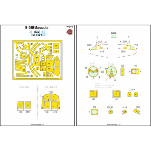 HGW Models 148902 1/48 B-26 Marauder BASIC LINE: SIMPLY BELTS + MASKS | ICM