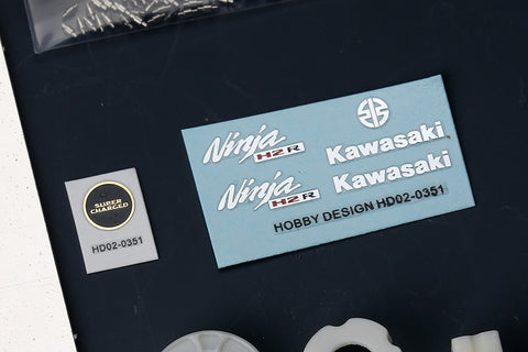 Hobby Design HD02-0351 1/12 Kawasaki Ninja H2R Detail-Up Set (for Tamiya 14131) (Photo-etched parts + Resin + Metal parts + Metal logo)