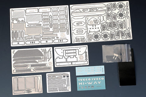 Hobby Design HD02-0362 1/24 Iveco Stralis Hi-Way Euro 5 Detail-Up Set (for Italeri 3899) (Photo-etched parts + Resin + Metal parts + Metal logo)