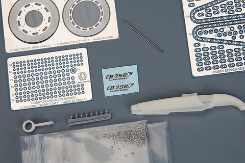 Hobby Design HD02-0369 1/12 Honda CB750F Detail-Up Set (for Tamiya 14066) (Photo-etched parts + Metal parts + Resin + Metal logos)