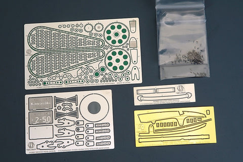 Hobby Design HD02-0406 1/12 Kawasaki KH250-B3/B4 (1978/1979) Detail-Up Set (for Hasegawa 21508) (Photo-etched parts + Metal parts)