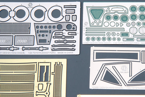 Hobby Design HD02-0442 1/24 Toyota 2000GT (for Aoshima) (Photo-etched parts + Metal parts + Resin)