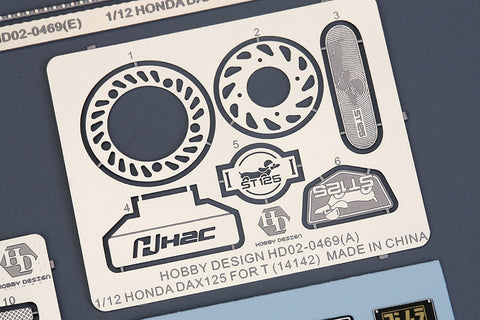Hobby Design HD02-0469 1/12 Honda Dax Detail-Up Set Tamiya (14142) (PE + Metal Parts + Resin + Metal Logo)