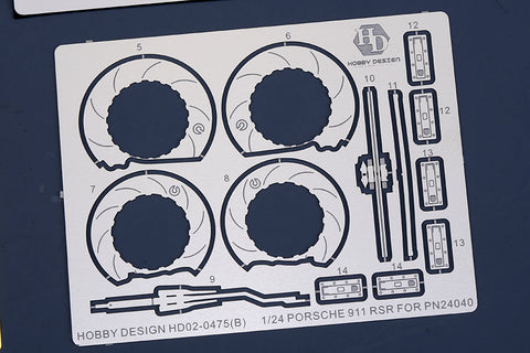 Hobby Design HD02-0475 1/24 Porsche 911 RSR (2018) Detail-Up Set (for NuNu PN24040) (Photo-etched parts + Metal parts + Resin parts)