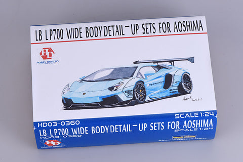 Hobby Design HD03-0360 1/24 Lamborghini Aventador LP700 Wide Body Detail-Up Set (for Aoshima) (Resin + Photo-etched parts + Metal parts + Decals)