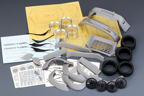Hobby Design HD03-0459 1/24 RWB Porsche 993 Wide Body Kit for Ver. "Army Girl" (Resin + Photo-etched parts + Decals + Metal parts)
