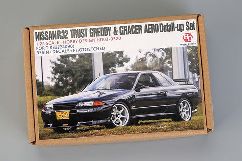 Hobby Design HD03-0520 1/24 Nissan R32 Trust GReddy & Gracer Aero Detail-Up Set (for Tamiya R32) (24090) (Resin + Photo-etched parts + Decals)