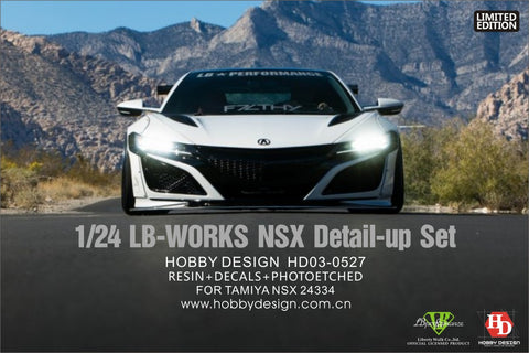 Hobby Design HD03-0527 1/24 LB-Works Honda NSX Wide Body Kit (for Tamiya NSX 24334) (Resin + Metal Wheels + Photo-etched Parts + Decals + Metal Parts)