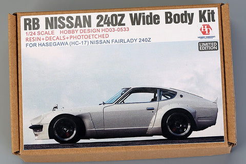 Hobby Design HD03-0533 1/24 RB Nissan 240Z Wide Body Kit (for Hasegawa HC-17) (Resin + Metal Wheels + Photo-etched Parts + Decals)