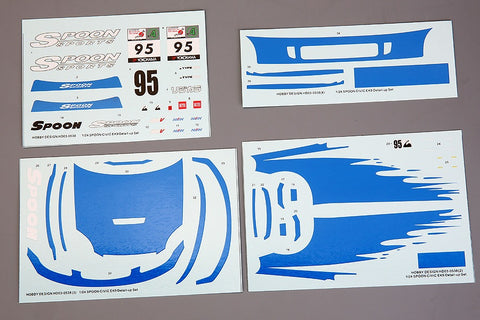 Hobby Design HD03-0538 1/24 Spoon Honda Civic (EK9) Detail-Up Set (for Fujimi) (Resin + Photo-etched parts + Decals + Metal parts)