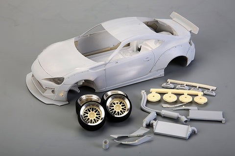 Hobby Design HD03-0545 1/24 RB Toyota FT86 V2.0 Wide Body Kit Detail-Up Set (for Tamiya) 24323 & 24336 (Resin + Photo-etched parts + Decals + Metal wheels + Metal parts)