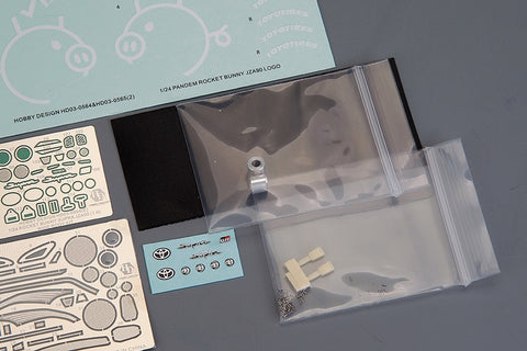 Hobby Design HD03-0564 1/24 Rocket Bunny Toyota Supra (A) (for Tamiya 24351) (Resin + Photo-etched parts + Decals + Metal parts + Metal wheels + Metal logo)