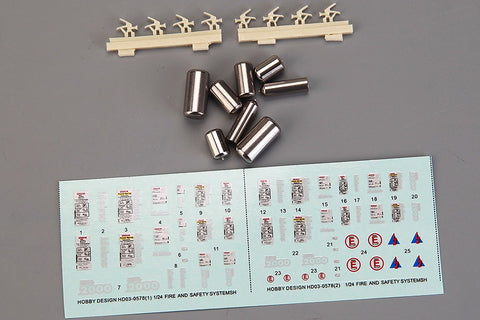 Hobby Design HD03-0578 1/24 Fire Extinguisher & Safety System (Metal parts + Photo-etched parts + Decals + Resin parts)