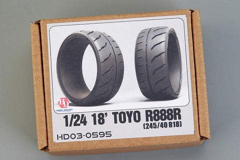 Hobby Design HD03-0595 1/24 18-inch Toyo R888R (245/40 R18) Tire