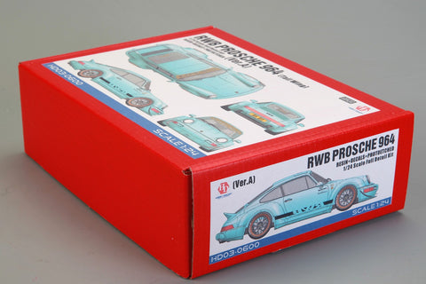 Hobby Design HD03-0600 1/24 RWB Porsche 964 (Tail Wing) (Ver.A) Full Detail Kit (Resin + Photo-etched parts + Decals + Metal wheels + Metal parts + Metal logo)