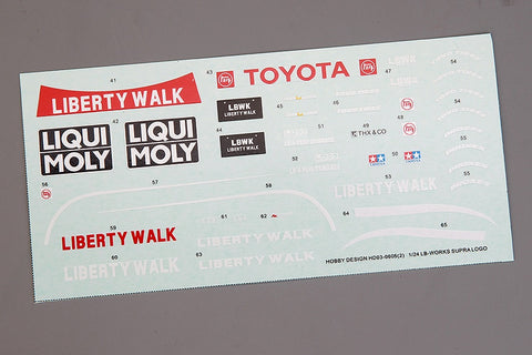 Hobby Design HD03-0605 1/24 LB-Works Supra (A90) (Ver. B) Transkit (Resin + Photo-etched parts + Decals + Metal parts + Metal logo)