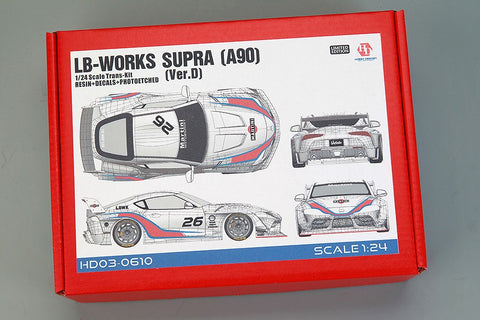 Hobby Design HD03-0610 1/24 LB-Works Supra (A90) (Ver.D) Transkit (Resin + Photo-etched parts + Decals + Metal parts + Metal logo)