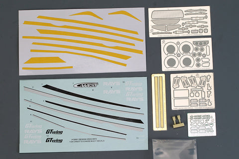 Hobby Design HD03-0653 1/24 Nissan (C-West) S15 Detail-Up Parts for Aoshima (Photo-etched parts + Resin + Metal parts + Decals + Masking seals)