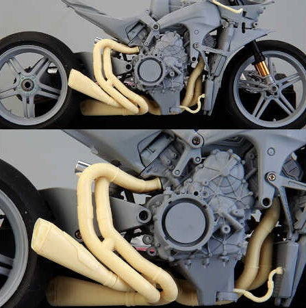 Hobby Design HD03-0659 1/12 Ducati Superleggera V4 Exhaust Pipe (for Tamiya 24345) (Photo-etched parts + Resin + Decals + Metal logos + Metal parts)