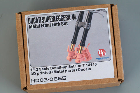 Hobby Design HD03-0665 1/12 Ducati Superleggera V4 Front Fork Set (Resin + Photo-etched parts + Decals + Metal parts)