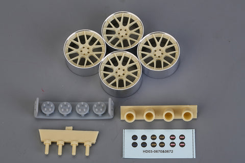 Hobby Design HD03-0672 1/24 19-inch BBS CH-R2 Wheel Set (Resin + Metal + Decals)