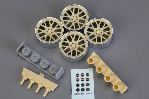 Hobby Design HD03-0673 1/24 18-inch BBS CH-R2 Wheel Set (Resin + Metal + Decals)