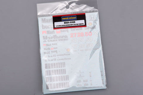 Hobby Design HD04-0109 1/20 McLaren Honda MP4/5B Decals (for Tamiya) (Decals + Photo-etched parts)